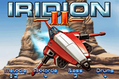 Iridion II title screen for GameBoy Advance
